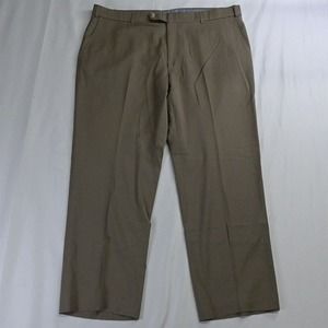 Ballin 38 x 28 Tan Brown Comfort Eze Flat Front Wool Dress‎ Pants